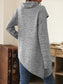 Blueberi B Women’s Asymmetrical Hem Cowl Neck Long Sleeve T-Shirt Polyester Spandex Size S-2XL