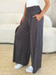 Double Take Women’s Full Size Smocked Wide Waistband Wide Leg Pants Rayon Spandex Size S-3XL