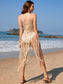Blueberi B Women's Fringe Openwork Spaghetti Strap Swimsuit Cover-Up Acrylic Size S-XL