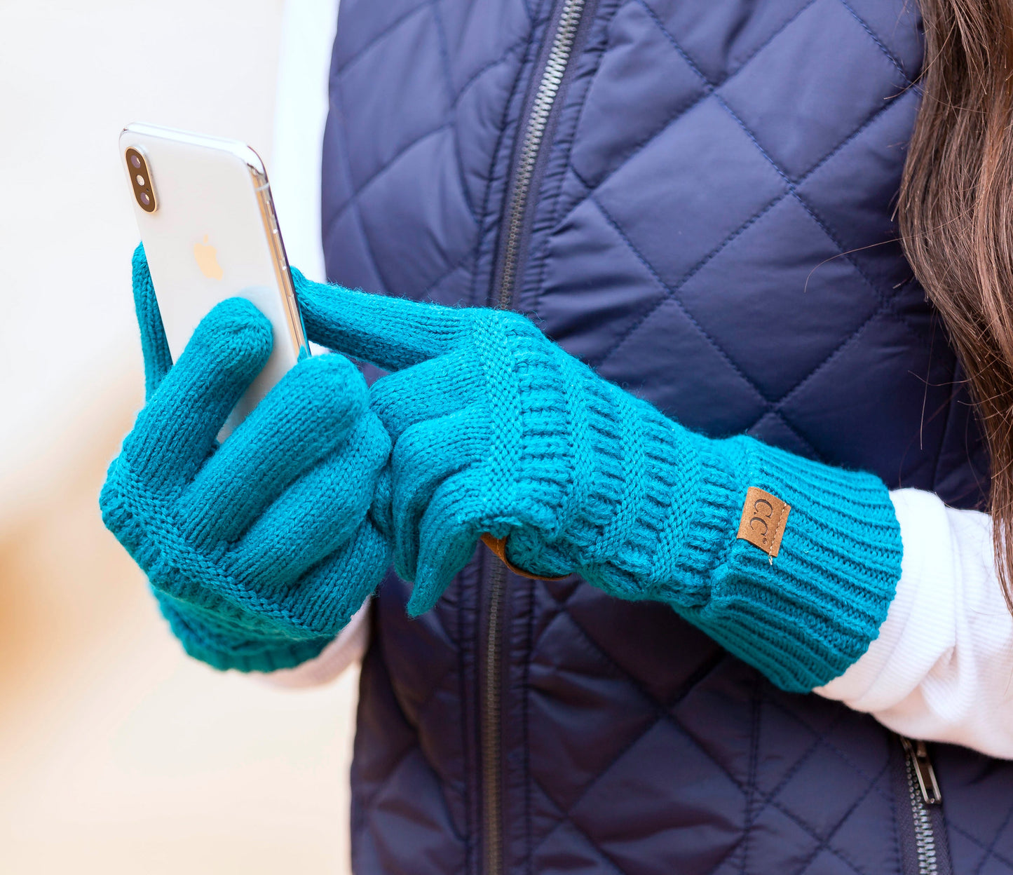 C.C® 100% Soft Knitted Acrylic Touchscreen Compatible Knit Gloves | One Size Fits Most