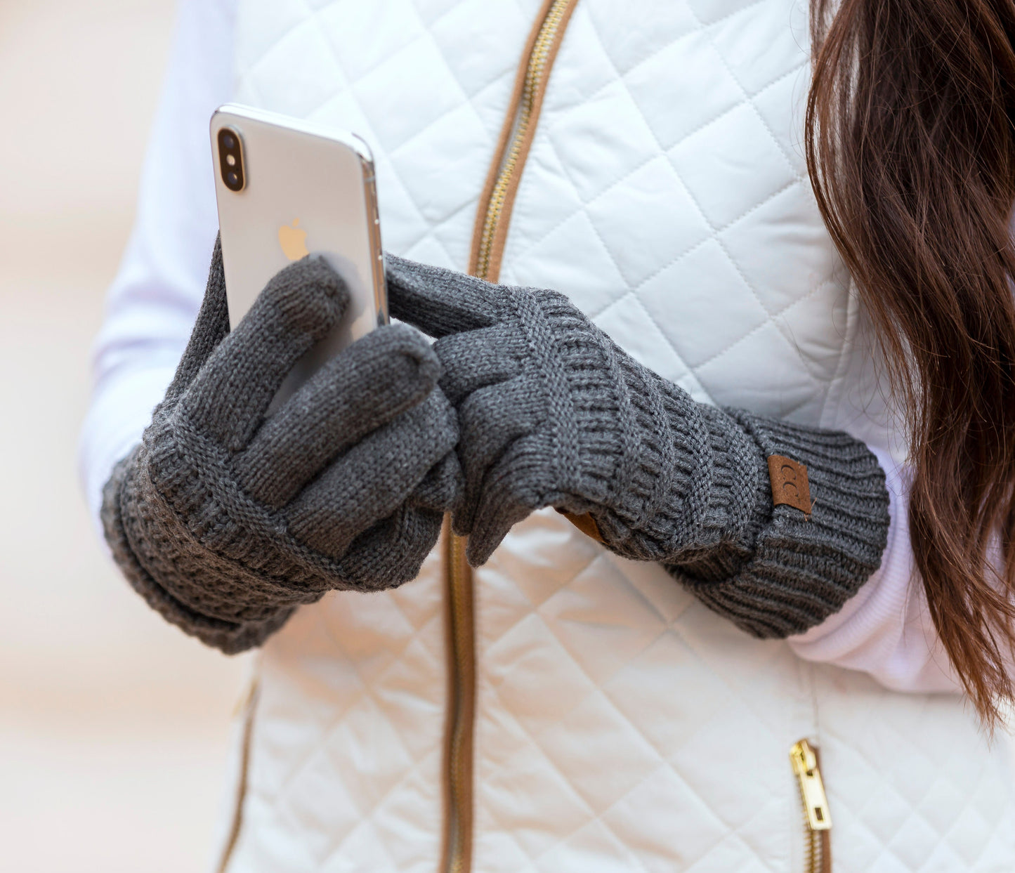 C.C® 100% Soft Knitted Acrylic Touchscreen Compatible Knit Gloves | One Size Fits Most