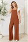 Double Take Women's Full Size Wide Strap Overall with Pockets Polyester Rayon Spandex Size S-2XL