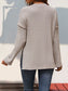 Blueberi B Women's Slit Half Button Long Sleeve T-Shirt Polyester Elastane Size S-XL