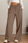 Blueberi B Women’s Drawstring Elastic Waist Wide Leg Pants Polyester Size S-2XL