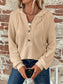 Blueberi B Women’s Waffle Knit Long Sleeve Drawstring Hooded Top Polyester Elastane S-2XL