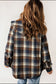 Blueberi B Women’s Plaid Button Up Long Sleeve Hooded Jacket Polyester  Size S-2XL