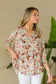 Sew In Love Women's Full Size Wrinkle-Free Floral Notched Top Polyester Spandex Size S-3XL
