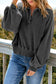 Blueberi B Women’s Quarter-Snap Collared Long Lantern Sleeve Sweatshirt Polyester Elastane Size S- 2XL