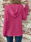 Blueberi B Women’s Waffle Knit Long Sleeve Drawstring Hooded Top Polyester Elastane S-2XL