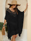 Blueberi B Women's Cutout Ruffled Half Sleeve Cover-Up Polyester One Size