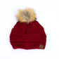 C.C® Soft Acrylic Knit Faux Fur Pom-Pom Beanie | One Size Child–Adult (Age 4+)
