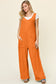 Double Take Women’s Full Size Texture Sleeveless Wide Leg Jumpsuit Polyester Spandex Size S-3XL