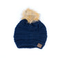 C.C® Soft Acrylic Knit Faux Fur Pom-Pom Beanie | One Size Child–Adult (Age 4+)