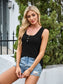 Scoop Neck Wide Strap Tank Top - Women's Ribbed Fitted S-2XL