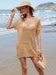 Blueberi B Women’s Openwork Round Neck Short Sleeve Cover-UP Viscose Size S-XL