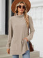 Blueberi B Women’s Slit Mock Neck Long Sleeve T-Shirt Rayon Polyester Spandex Size S-2XL