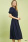 Blueberi Boutique navy midi dress side profile