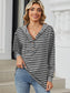 Blueberi B Women’s Drawstring Striped Long Sleeve Hoodie Rayon polyester Spandex Sizes S-2XL