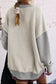 Blueberi B Women's Contrast Round Neck Long Sleeve Sweatshirt Polyester Cotton Size S-2XL