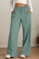 Blueberi B Women’s Drawstring Elastic Waist Wide Leg Pants Polyester Size S-2XL