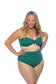 Women's Green Polka Dot High Waist Bikini Set Nylon Spandex Size S-L