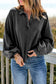 Blueberi B Women’s Quarter-Snap Collared Long Lantern Sleeve Sweatshirt Polyester Elastane Size S- 2XL