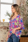 Sew In Love Women’s Full Size V-Neck Floral Half Sleeve Top Polyester Spandex Size S-3XL