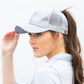 C.C® Glitter Polyester Brim Mesh Nylon Back Adjustable Messy Bun Ponytail Ball Cap | One Size Teen–Adult