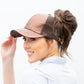 C.C® Glitter Polyester Brim Mesh Nylon Back Adjustable Messy Bun Ponytail Ball Cap | One Size Teen–Adult