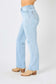 Judy Blue Women’s Full Size High Waist Distressed Straight Jeans Cotton Polyester Spandex Size S-24W