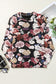 Bluberi B Women’s Floral Mock Neck Long Sleeve Mesh Top Polyester Elastane Size S-L