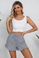 Blueberi B Women's Full Size Drawstring Ruffle Hem Shorts Cotton Size S-3XL