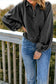 Blueberi B Women’s Quarter-Snap Collared Long Lantern Sleeve Sweatshirt Polyester Elastane Size S- 2XL