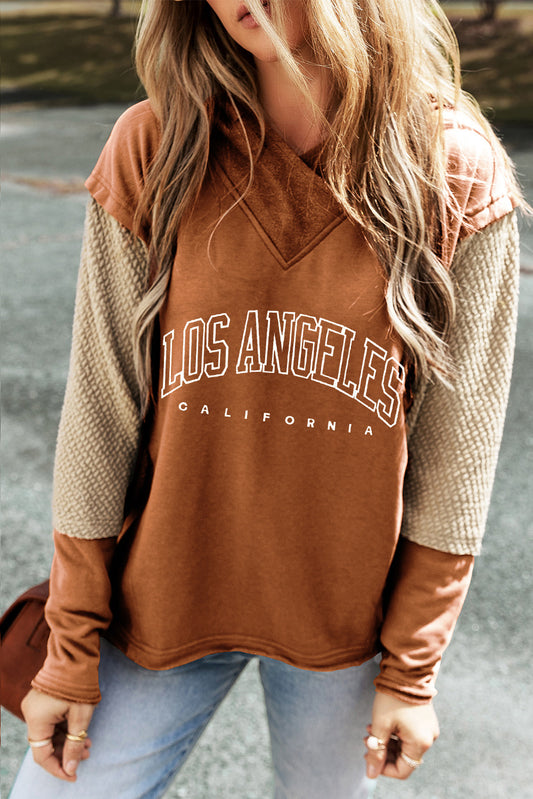 Blueberi B Women's  Letter Graphic Long Sleeve Hoodie Polyester Cotton Size S-XL