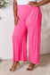 Double Take Women’s Full Size Smocked Wide Waistband Wide Leg Pants Rayon Spandex Size S-3XL