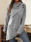 Blueberi B Women’s Asymmetrical Hem Cowl Neck Long Sleeve T-Shirt Polyester Spandex Size S-2XL