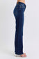 Judy Blue Women’s Full Size Raw Hem Straight Leg Jeans Cotton Polyester Spandex Size 0-24W
