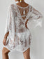 Blueberi B Women’s Lace Round Neck Cover-Up Polyester One Size