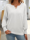 Blueberi B Women's Textured Notched Lantern Sleeve T-Shirt Polyester Spandex Size S-2XL