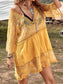 Blueberi B Women's Lace Detail Plunge Cover-Up Dress Rayon Polyester One Size