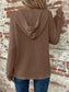 Blueberi B Women’s Waffle Knit Long Sleeve Drawstring Hooded Top Polyester Elastane S-2XL