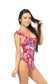 Women's Red Paisley One Piece Swimsuit Nylon Spandex Size S-L