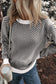 Blueberi B Women’s Striped Round Neck Long Sleeve Sweater Viscose Polyester Polymide Size S-2XL