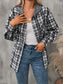 Blueberi B Women's Plaid Long Sleeve Hooded Jacket Cotton Polyester Size S-2XL