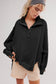 Blueberi B Women’s Exposed Seam Side Slit Long Sleeve Sweatshirt Polyester Viscose Size S-XL