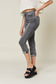 Judy Blue Women’s Full Size Button Fly High Waist Cuffed Capris Cotton Polyester Spandex Size S-24W