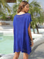 Blueberi B Women's Slit Openwork V-Neck Cover-Up Polyester One Size
