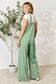 Double Take Women's Full Size Wide Strap Overall with Pockets Polyester Rayon Spandex Size S-2XL