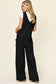Double Take Women's  Full Size Sleeveless Wide Leg Jumpsuit with Pockets Polyester Spandex Size S-3XL