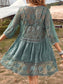 Blueberi B Women's Lace Detail Plunge Cover-Up Dress Rayon Polyester One Size